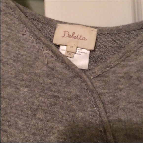 Anthropologie Deletta Gray Terry Ruffle Peplum StatementTop Size XS Worn 2X! - Picture 6 of 11